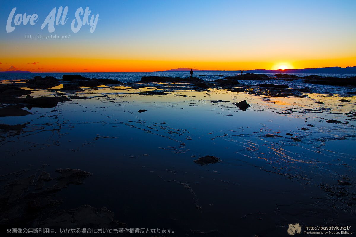 鳥江の島からの夕日